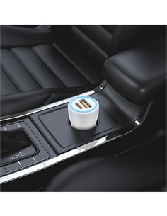 IDUSD Cargador Coche Con 1xUsb/1xTipo C 38W +Cable Tipo C A Lightning 3A F55B