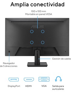 ASUS Monitor 23.8" Con HDMI/VGA/Dipslayport Full HD VA249QG