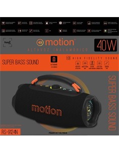 SAMI Altavoz Portatil Bluetooth MOTION RS-9124 Negro 40W Usb,Micro Sd,TWS,Luz Led