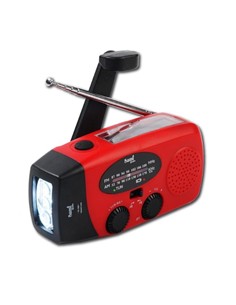 SAMI Radio Portatil Solar AM/FM RS-11860 Recargable  Con Dinamo,Linterna Sirena SOS Usb Verde/Roja