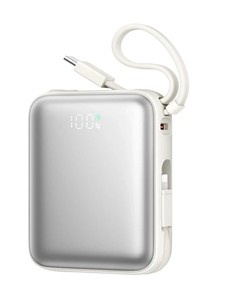 JOYROOM Bateria Externa 10000Mah Con Certificacion China Homologada CCC 22.5W Blanco+Cable C+Light