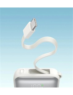 JOYROOM Bateria Externa 10000Mah Con Certificacion China Homologada CCC 22.5W Blanco+Cable C+Light