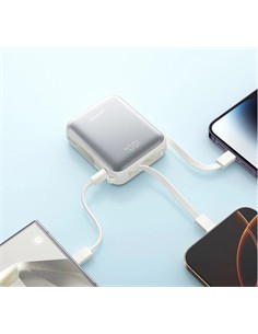 JOYROOM Bateria Externa 10000Mah Con Certificacion China Homologada CCC 22.5W Blanco+Cable C+Light