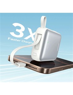 JOYROOM Bateria Externa 10000Mah Con Certificacion China Homologada CCC 22.5W Blanco+Cable C+Light