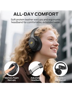 MONSTER Auricular Bluetooth TIpo Casco PERSONA 5TH ANC Con Cancelacion Ruido Negro