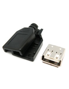 EUROCONNEX Conector USB tipo A-Hembra soldar, con carcasa