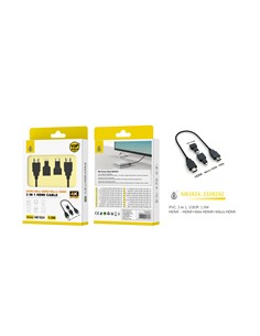 ONELUS Cable HDMI M/M Con Adaptador Mini HDMI/MIcro HDMI NB1824