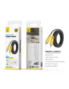 ONEPLUS Cable 1xRca Video Amarillo 3Mtrs Negro NB1852
