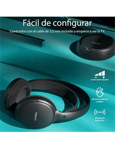 PHILIPS Auricular Inalambrico Para TV SHC5200M2 Negro 30H