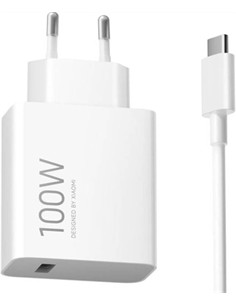 XIAOMI Combo Cargador Red Tipo C 100W + Cable Usb A Tipo C M/M Blanco MDY-19-ER