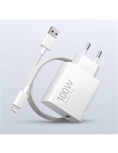 XIAOMI Combo Cargador Red Tipo C 100W + Cable Usb A Tipo C M/M Blanco MDY-19-ER