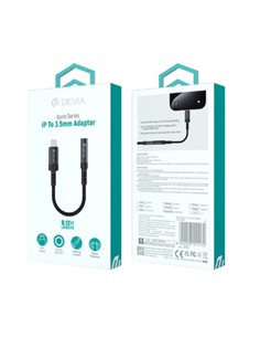 DEVIA Adaptador Lightning/M a Mini Jack/H Negro Solo Audio