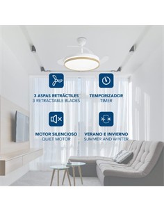 DAEWOO Ventilador De Techo 30W Con Aspas Retractil Blanco DW5010