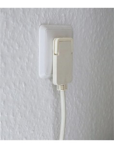 BRENNENSTUHL Cable Alargador Corriente 2mtrs Blanco H05VV-F Con Clavija Plana Acodada para Pared