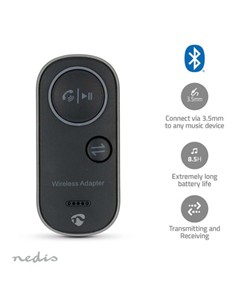 NEDIS Receptor Bluetooth Transmisor/Receptor +Adaptador Para Avion BTTC2500BK