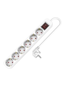 TM ELECTRON Regleta 6 Enchufes Con Interruptor 1.5Mtrs TMUAD506SBK Negro