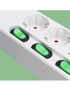 TM ELECTRON Regleta 3 Enchufes Con Interruptor Individual 1.5Mtrs Cable TMUAD533 Blanco