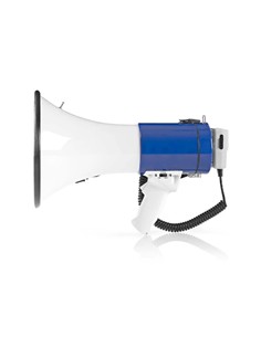 NEDIS Megafono 25W Con Micro y Sirena Azul/Blanco MEPH200WT