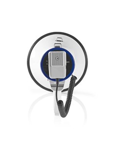 NEDIS Megafono 25W Con Micro y Sirena Azul/Blanco MEPH200WT