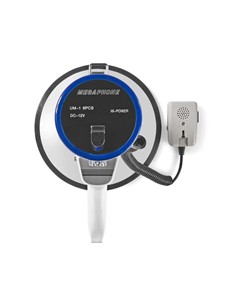 NEDIS Megafono 25W Con Micro y Sirena Azul/Blanco MEPH200WT