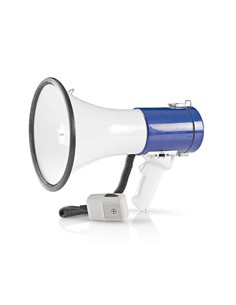 NEDIS Megafono 25W Con Micro y Sirena Azul/Blanco MEPH200WT