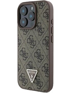 GUESS Funda Para Iphone 16 Pro Max Marron Logo