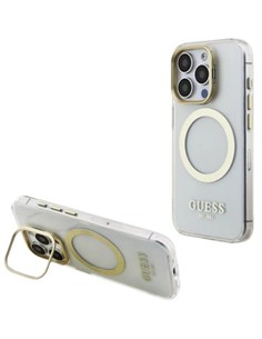 GUESS CARCASA MAGSAFE SOPORTE CAMARA IPHONE 15 PRO DORADO