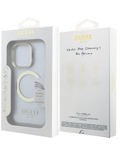 GUESS CARCASA MAGSAFE SOPORTE CAMARA IPHONE 15 PRO DORADO 3