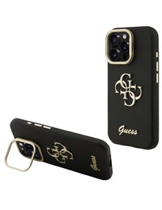 GUESS CARCASA GRAINED 4G SOPORTE CAMARA IPHONE 15 PRO NEGRO