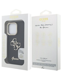 GUESS CARCASA GRAINED 4G SOPORTE CAMARA IPHONE 15 PRO NEGRO 3