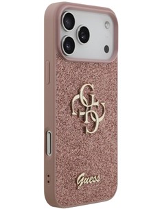 GUESS CARCASA GLITTER 4G IPHONE 17 PRO MAX ROSA 1