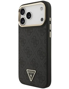 GUESS CARCASA MAGSAFE 4G TRIANGLE IPHONE 17 PRO MAX GRIS