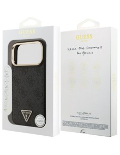 GUESS CARCASA MAGSAFE 4G TRIANGLE IPHONE 17 PRO MAX GRIS 3