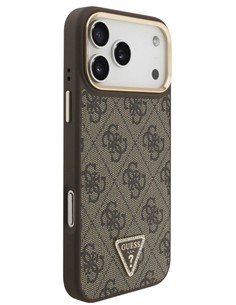 GUESS CARCASA MAGSAFE 4G TRIANGLE IPHONE 17 PRO MAX MARRON 2