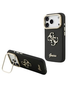 GUESS CARCASA GRAINED 4G SOPORTE CAMARA IPHONE 17 PRO MAX NEGRO