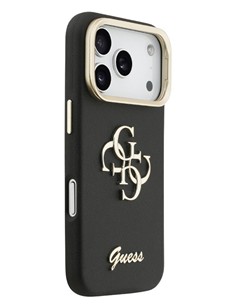 GUESS CARCASA GRAINED 4G SOPORTE CAMARA IPHONE 17 PRO MAX NEGRO 2