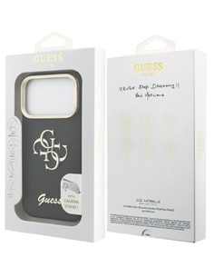 GUESS CARCASA GRAINED 4G SOPORTE CAMARA IPHONE 17 PRO MAX NEGRO 4