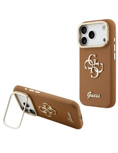 GUESS CARCASA GRAINED 4G SOPORTE CAMARA IPHONE 17 PRO MAX MARRON