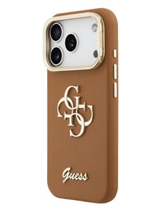 GUESS CARCASA GRAINED 4G SOPORTE CAMARA IPHONE 17 PRO MAX MARRON 1
