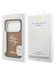 GUESS CARCASA GRAINED 4G SOPORTE CAMARA IPHONE 17 PRO MAX MARRON 4