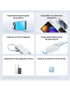 XIAOMI Bateria Portatil Externa 20000mAh Gris Claro Cable Tipo C Integrado PB2020MI