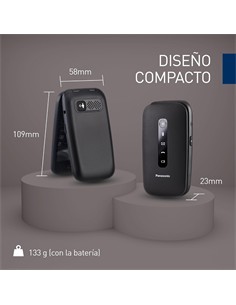 PANASONIC Telefono Movil Con Tapa KX-TU550 EXB Con Base Negro