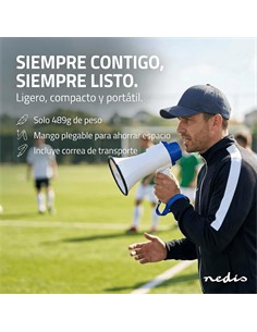 NEDIS Megafono 25W Con Micro/ Sirena/Grabacion/Bluetooth Negro/Blanco MEPH250WT