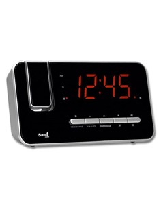 SAMI Radio Despertador Digital RS-1004 con Proyector/Reloj/Alarma Doble/Calendario