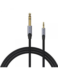 VENTION Cable Audio Jack 6.3mm a Mini Jack 3.5mm 3Mtrs BAUHI Negro
