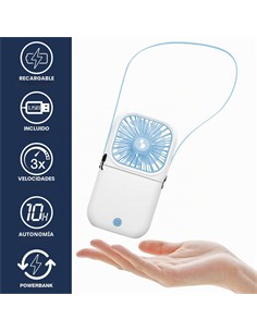 BEPER Mini VEntilador Recargable Con Bateria Externa 3000Mah P206VEN411