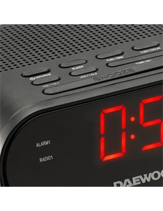 DAEWOO Radio Reloj AM/FM DW1218 Negro