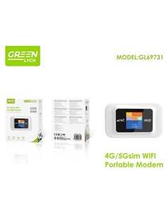 GREEN LYCA Mifi Router Wifi Portatil 4G/5G 150mbs 3a bateria