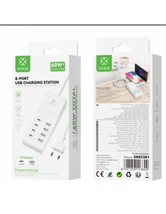 WOOX Estacion De Carga 8 Puertos 4xUsb A/4xTIpo C 60W MX0338