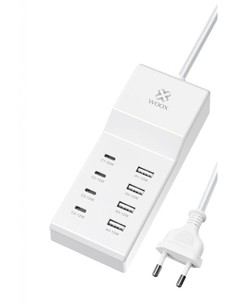 WOOX Estacion De Carga 8 Puertos 4xUsb A/4xTIpo C 60W MX0338